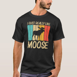 Cool Moose For Men Women Moose Alaska Moose Elk Hu T-Shirt
