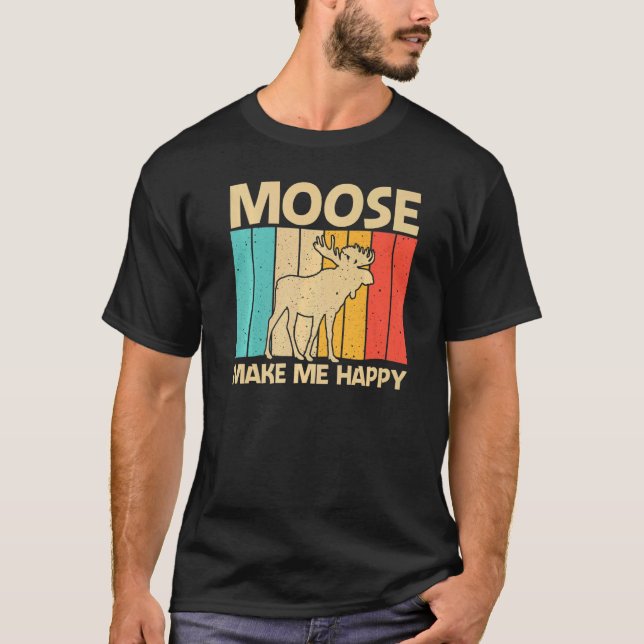 Cool Moose For Men Women Moose Deer Bull Elk T-Shirt (Front)