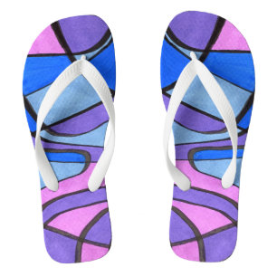 "Cool Morning" abstract flip flops. Flops
