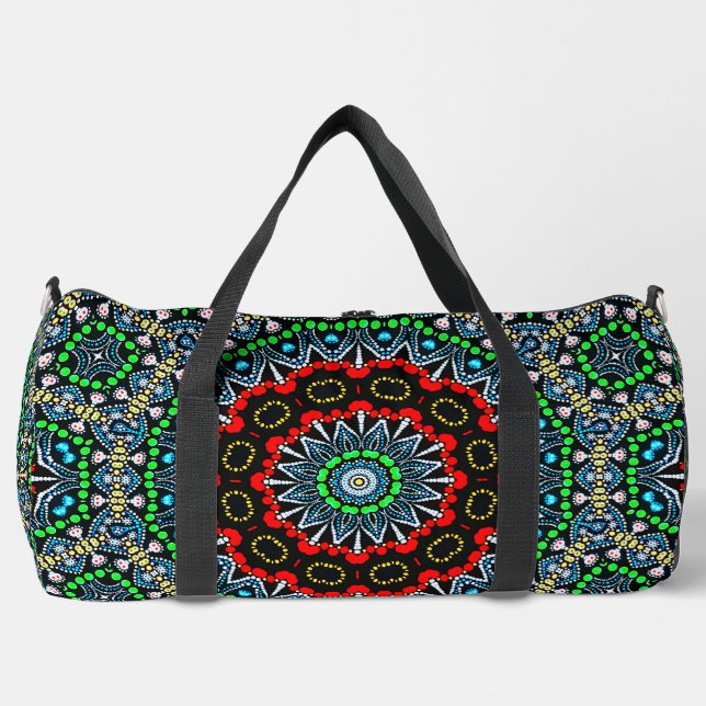 Cool Moroccan Themed Mandala Pattern Duffle Bag (Front)
