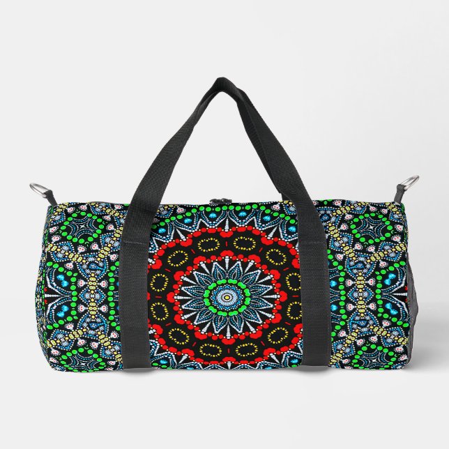Cool Moroccan Themed Mandala Pattern Duffle Bag (Front)