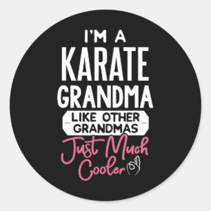 Cool Mothers Day Design Karate Grandma Classic Round Sticker