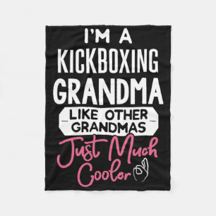 Cool Mothers Day Design Kickboxing Grandma  Fleece Blanket