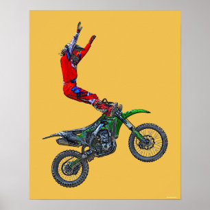 Cool Motocross Extreme Freestyle Stunt Art 4 Poster
