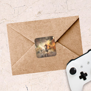 Cool Motocross Image Square Sticker