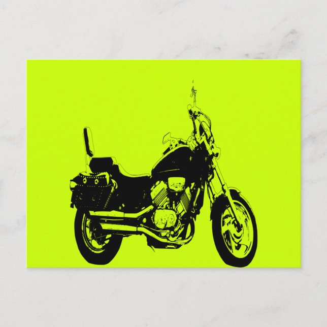 Cool motorcycle bike silhouette postcard (Front)