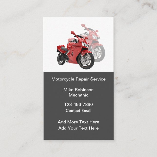 Cool Motorcycle Mechanic Business Cards (Front)
