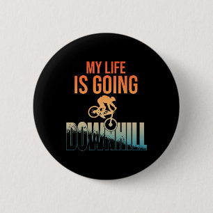 Cool Mountain Bike Art For Men Boys Downhill Mount 6 Cm Round Badge