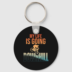 Cool Mountain Bike Art For Men Boys Downhill Mount Key Ring