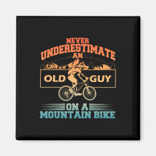Cool Mountain Bike Art For Men Grandpa Mountain Bi Magnet