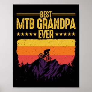 Cool Mountain Bike Art For Men Grandpa Mountain Bi Poster