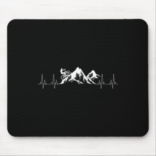 Cool Mountain Bike Gift Heartbeat Funny Biking Rid Mouse Mat