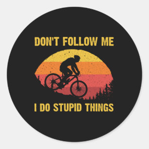 Cool Mountain Biking For Men Women Biker Mtb Bicyc Classic Round Sticker