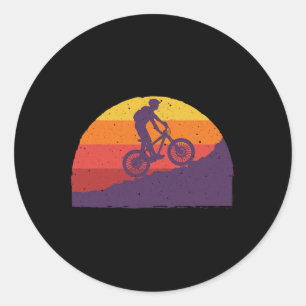 Cool Mountain Biking For Men Women Vintage Cycling Classic Round Sticker