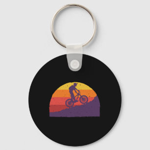 Cool Mountain Biking For Men Women Vintage Cycling Key Ring