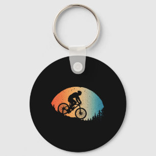 Cool Mountain Biking For Men Women Vintage Cycling Key Ring