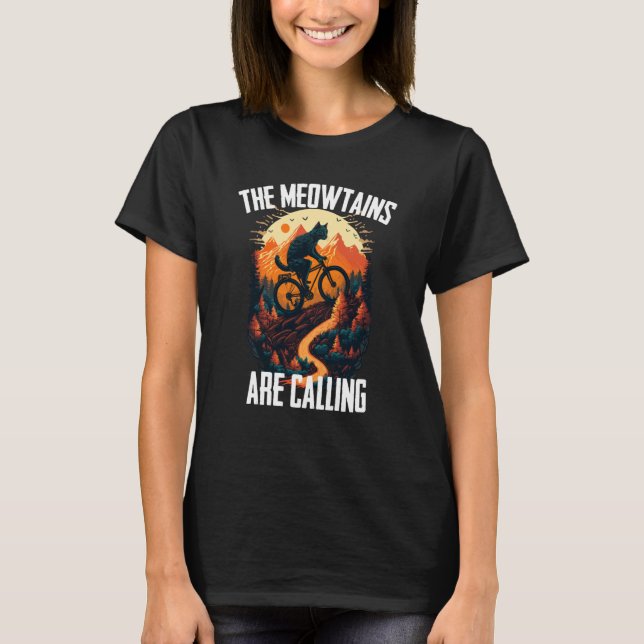Cool Mountain Biking MTB Biker Cats For Men Women  T-Shirt (Front)