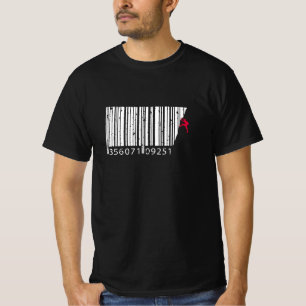 Cool Mountain Climber Man Barcode T-Shirt