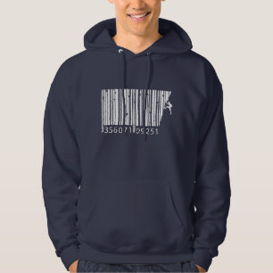 Cool Mountain Climber Man Colourful Barcode Hoodie