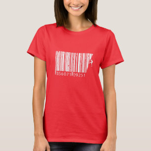 Cool Mountain Climber Man Colourful Barcode T-Shirt