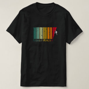Cool Mountain Climber Man Colourful Barcode T-Shirt