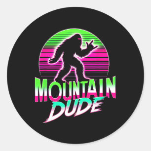 Cool Mountain Dude Bigfoot Sasquatch Hiking Gift Classic Round Sticker