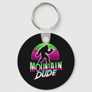 Cool Mountain Dude Bigfoot Sasquatch Hiking Gift Key Ring