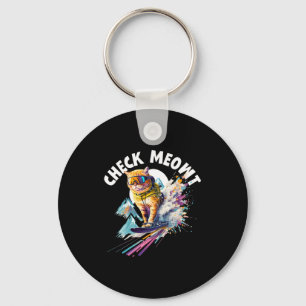 Cool mountain skier snowboard for men women kids key ring