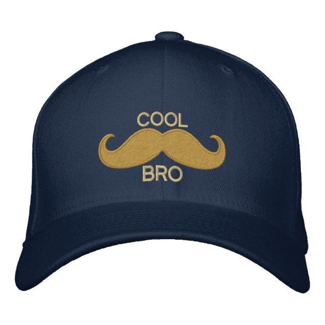 COOL Moustache BRO Embroidered Hat (Front)