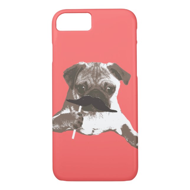 Cool Moustache Pug iPhone 7 case (Back)