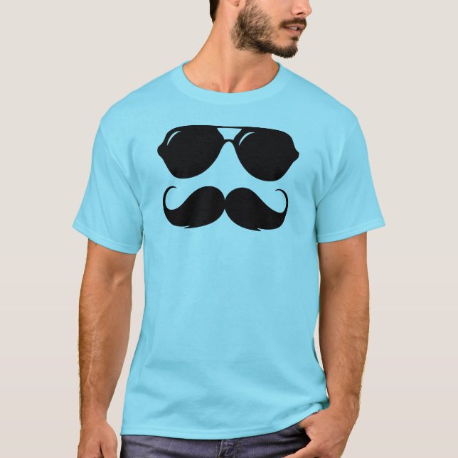 Cool Moustache with Shades T-Shirt (Front)