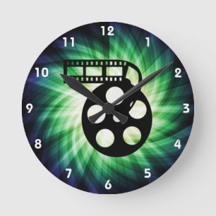 Cool Movie Film Reel Round Clock