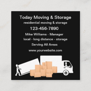 Cool Moving And Storage Theme Square Business Card