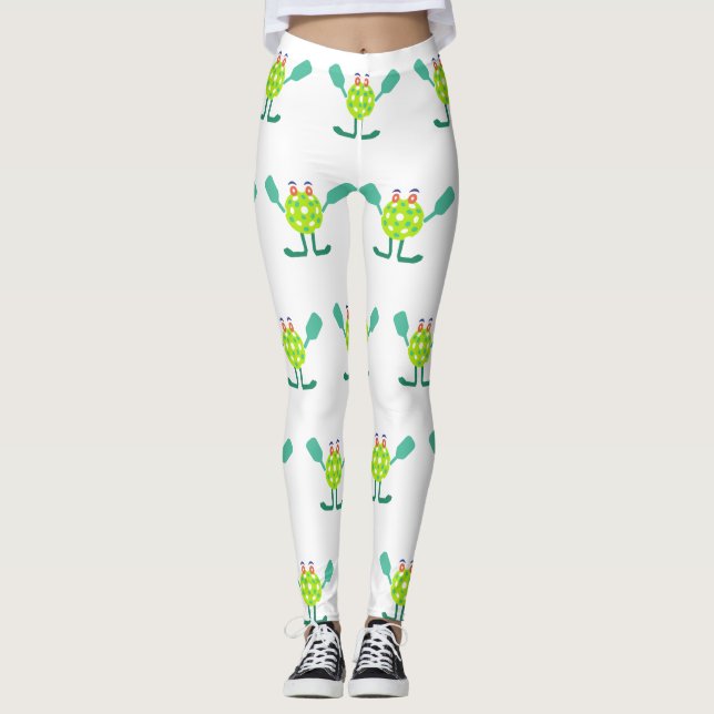 Cool Mr. Pickle-ball Pattern Leggings (Front)