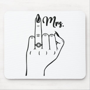 Cool Mrs. Just Married Wife Wedding Finger Ring Br Mouse Mat