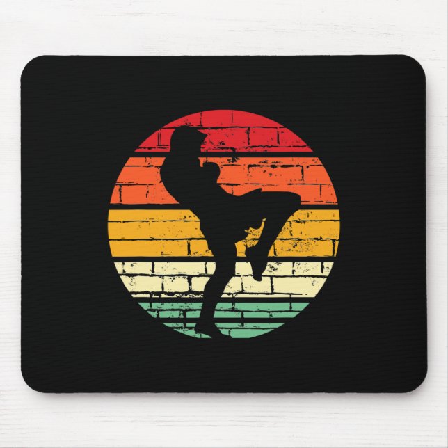 Cool Muay Thai Gift Martial Arts Instructor, Kickb Mouse Mat (Front)