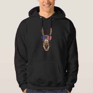 Cool Mule Wearing Usa Flag Sunglasses Us America Hoodie