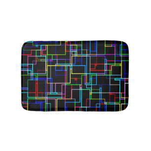 COOL Multicolored Striped Pattern Bath Mat