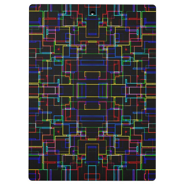 COOL Multicolored Striped Pattern Clipboard (Back)