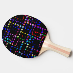 COOL Multicolored Striped Pattern Ping Pong Paddle