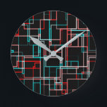 COOL Multicolored Striped Pattern Round Clock<br><div class="desc">2024</div>