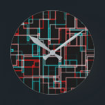 COOL Multicolored Striped Pattern Round Clock<br><div class="desc">2024</div>