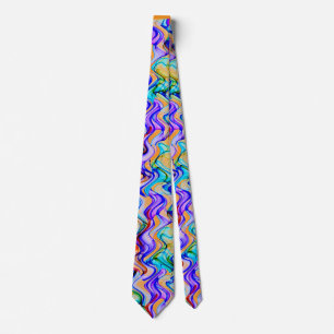 Cool Multicolored Wavy Zig Zag Pattern Tie