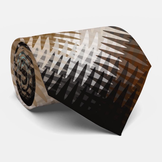 Cool Multicolored Wavy Zig Zag Pattern Tie (Rolled)