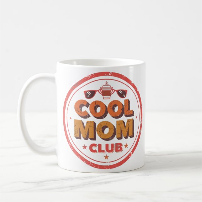 Cool Mum Club | Retro Badge Logo Coffee Mug (Left)