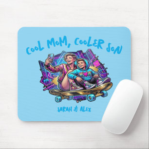 Cool Mum Cooler Son   Custom Name Retro Mousepad