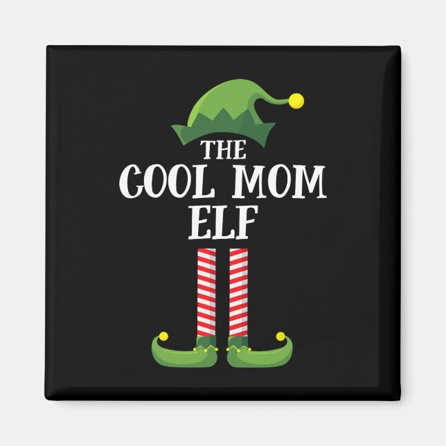 Cool Mum Elf Matching Family Group Christmas Party Magnet (Front)