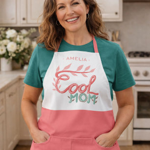 Cool Mum Hand Lettering Drawing Mother`s Day Apron