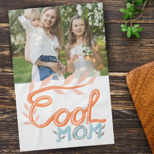 Cool Mum Hand Lettering Mother`s Day Photo Tea Towel