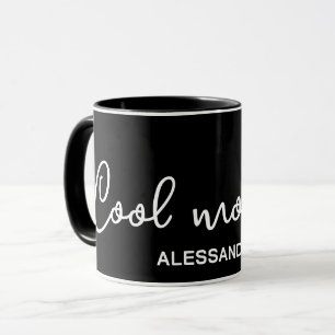 Cool mummy monogram black white typography simple mug